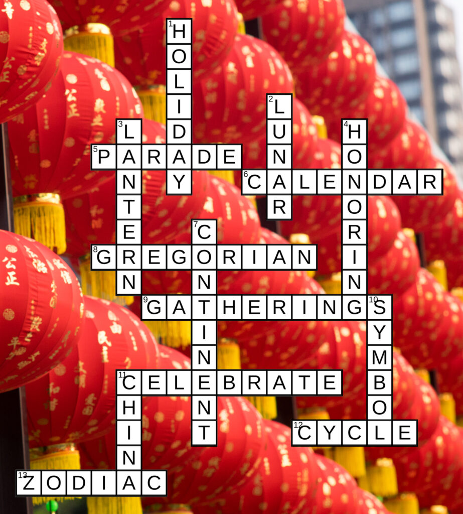 Chinese New Year Crossword Answers