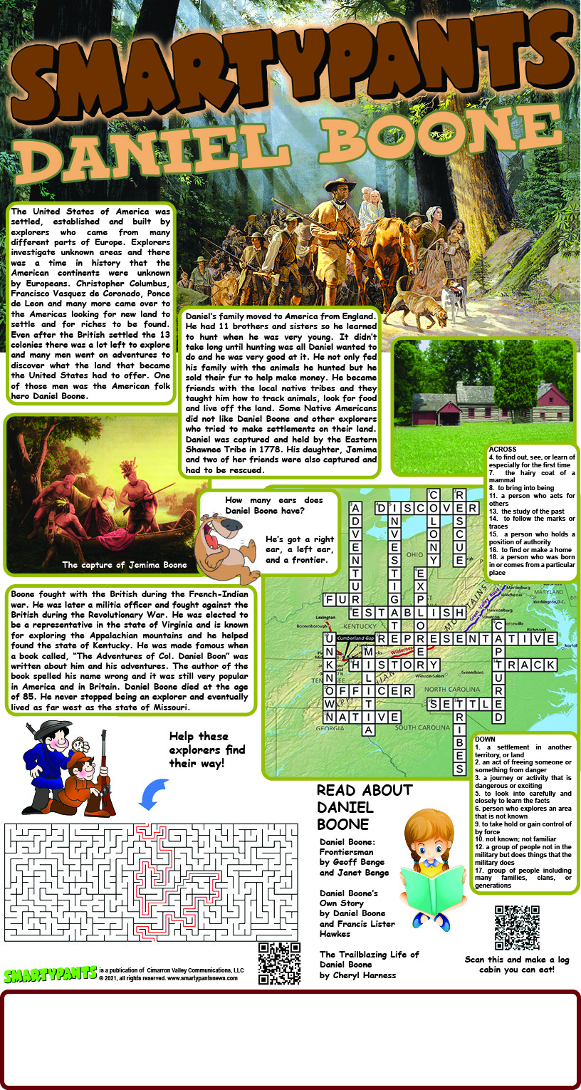 Daniel Boone Page answers
