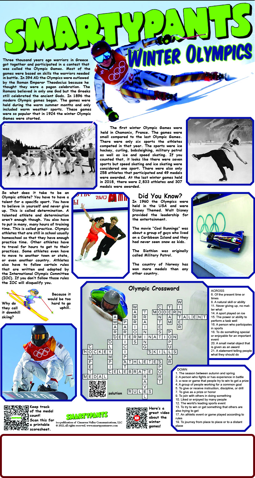 Winter Crossword Answers