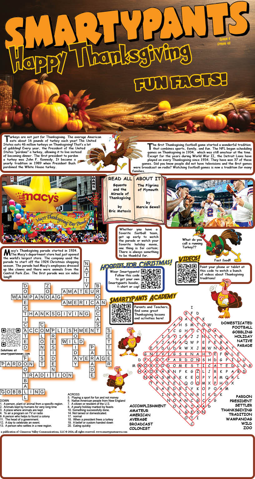 Thanksgiving puzzle solutions