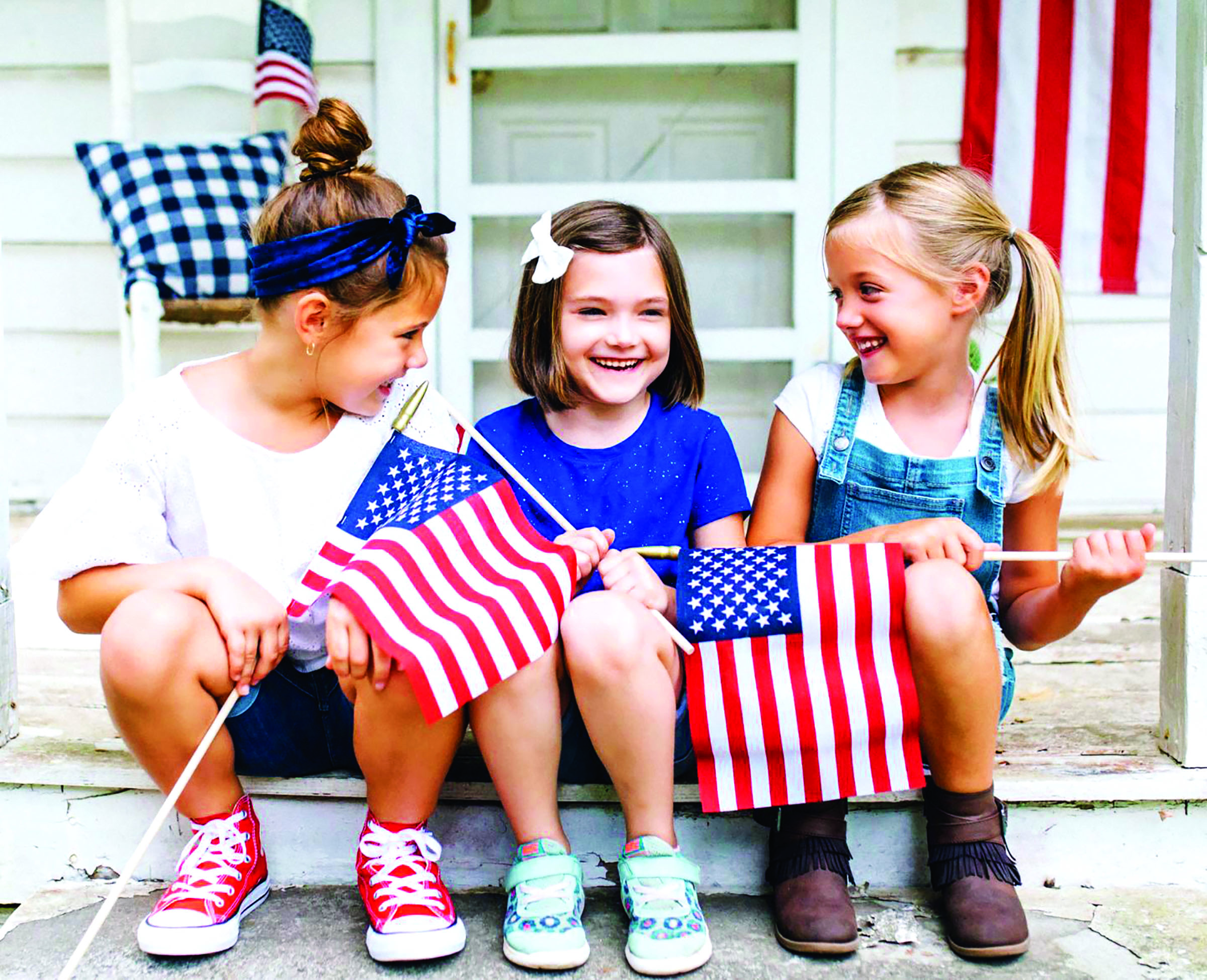 Kids with US Flags