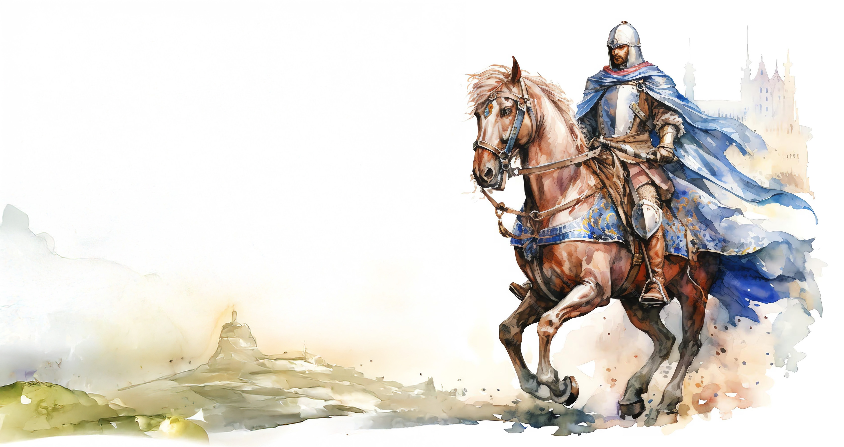 A knight riding his destrier