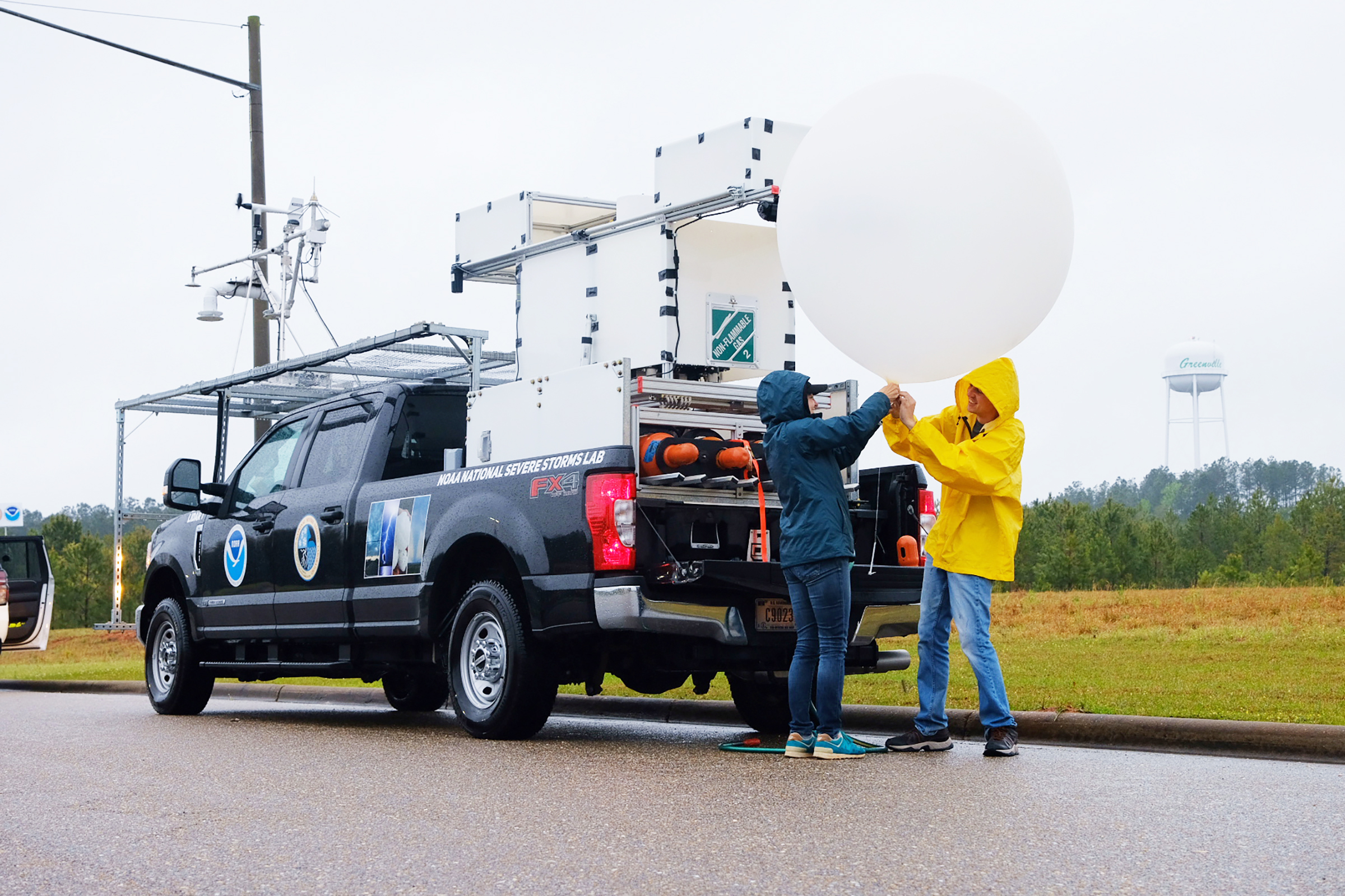 Launching a weather balloon