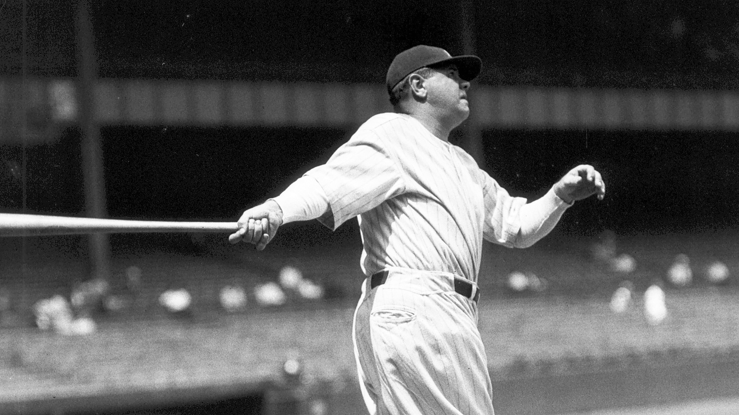 Babe Ruth hitting a home run