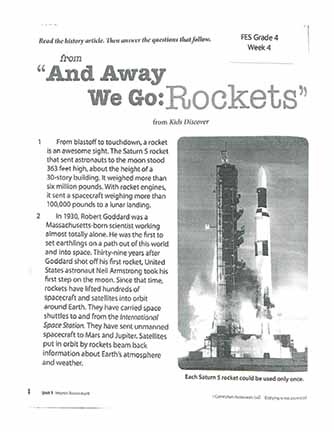 Goddard worksheets
