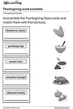 Thanksgiving vocabulary