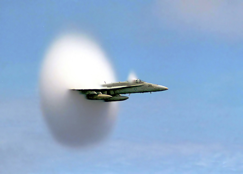 F18 breaking the sound barrier