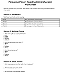 Porcupine worksheet