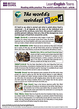 Weird foods reader