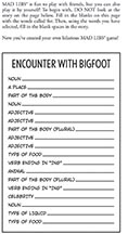 Bigfoot Mad Libs Thumb