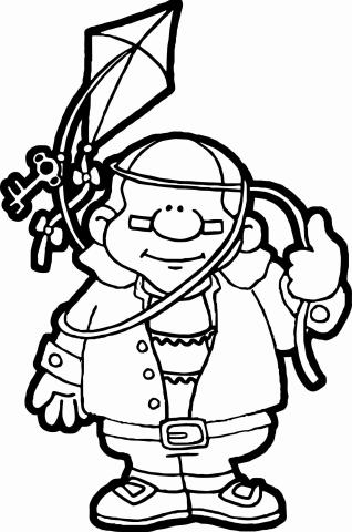 Ben Franklin downloadable coloring page.