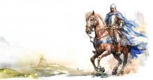 A knight riding his destrier